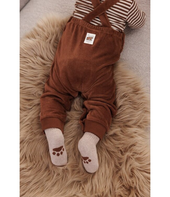 Feetje 52000133 Tuinbroek velours rib - Wild World Bruin