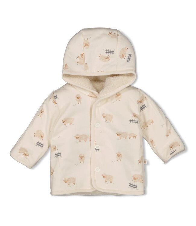 Feetje 51800350 Omkeerbaar teddy jasje met capuchon - Sleepy Sheepy Creme
