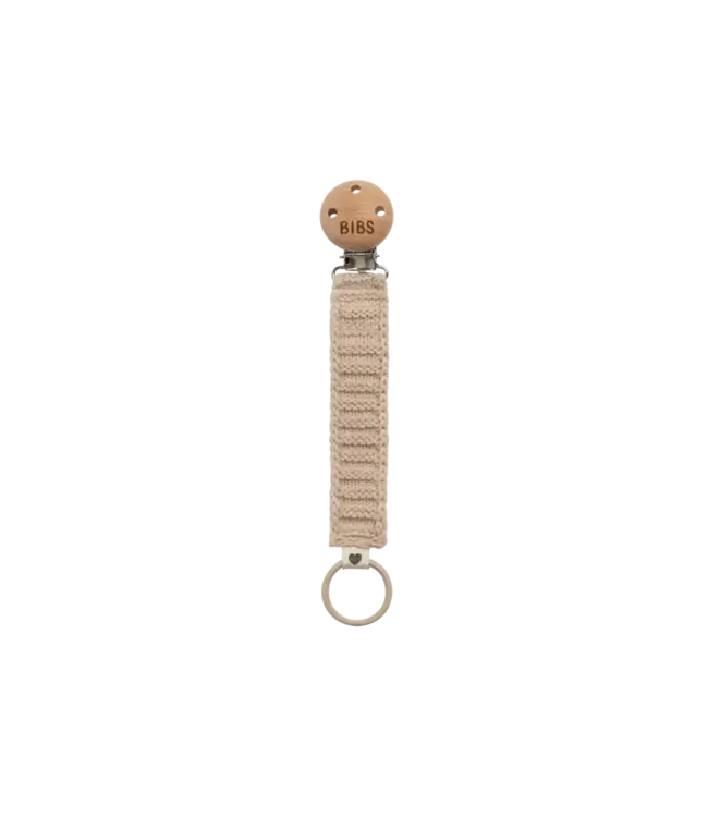 BIBS Pacifier Clip Knitted Vanilla
