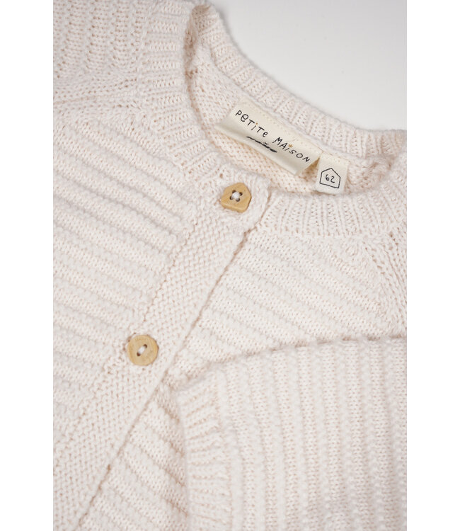 Petite Maison Kiki knitted button up cardigan E000-7302 Natural white