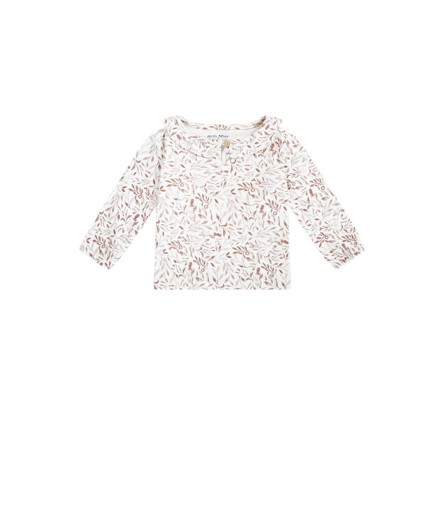 Petite Maison Kaya tshirt Longsleeve ruffle E000-7400 AOP Leaves