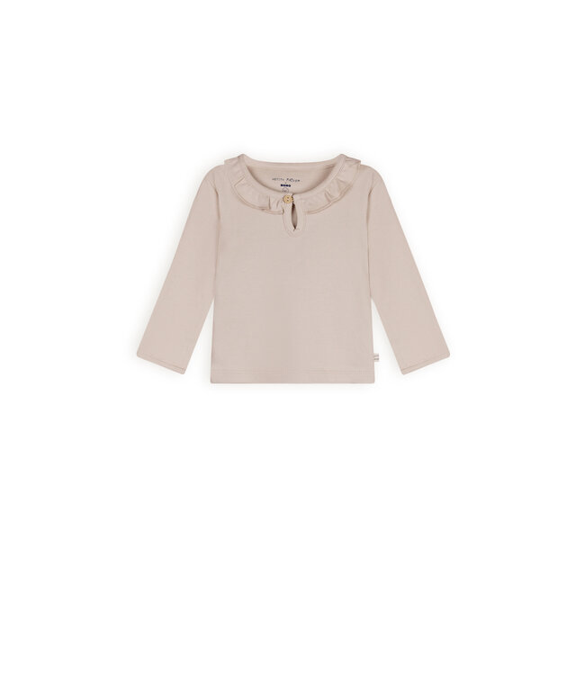 Petite Maison Kaya tshirt Longsleeve ruffle E000-7400 Oatmeal