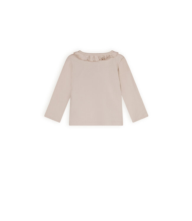 Petite Maison Kaya tshirt Longsleeve ruffle E000-7400 Oatmeal