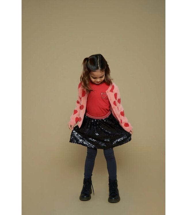 Jubel 90600307 Pailetten rok - Queen Of Hearts Antraciet