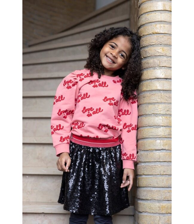 Jubel 90600307 Pailetten rok - Queen Of Hearts Antraciet