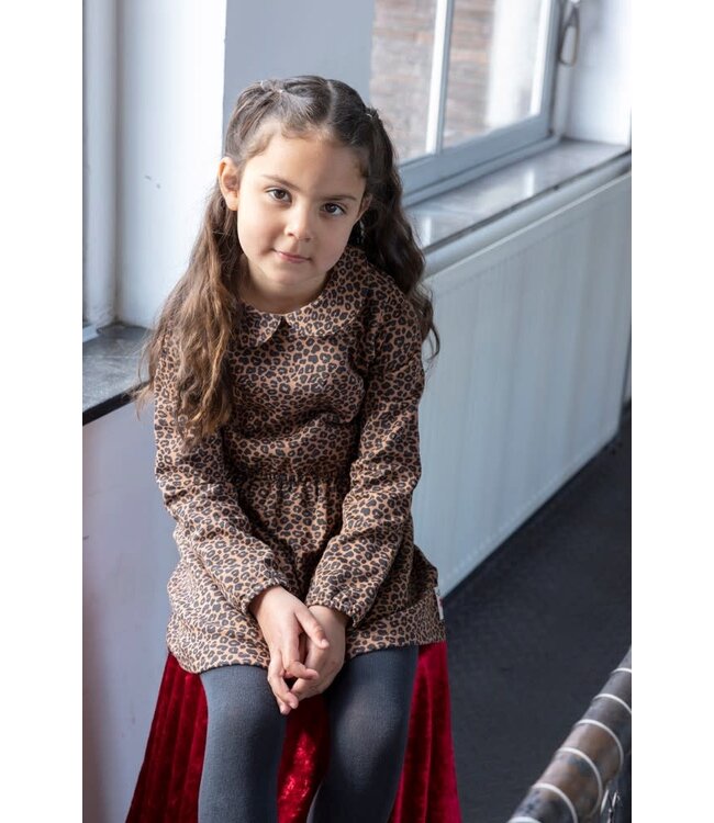 Jubel 91400419 Jurk AOP - Queen Of Hearts Bruin