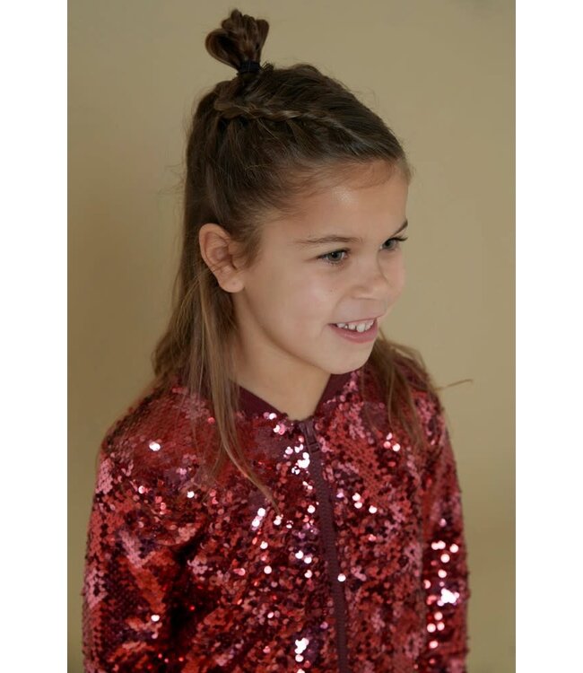 Jubel 91300179 Pailetten bomberjack - Queen Of Hearts Bordeaux