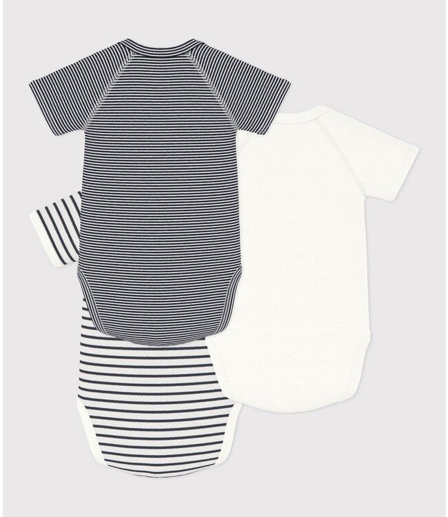 Petit Bateau 3 cross-over ROMPERTJES korte mouw  a097h0