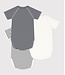 Petit Bateau 3 cross-over ROMPERTJES korte mouw  a097h0