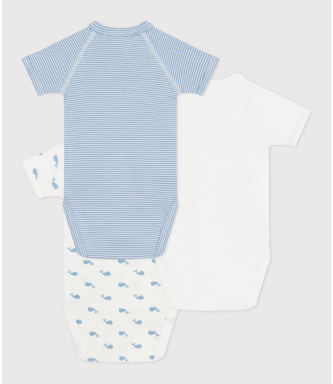 Petit Bateau 3 cross-over ROMPERTJES korte mouw  a0dzr00