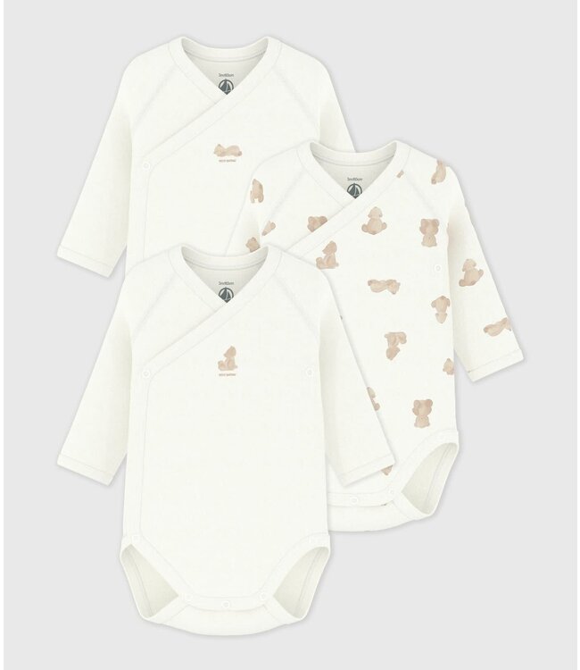 Petit Bateau 3 cross-over ROMPERTJES lange mouw a0dzg00