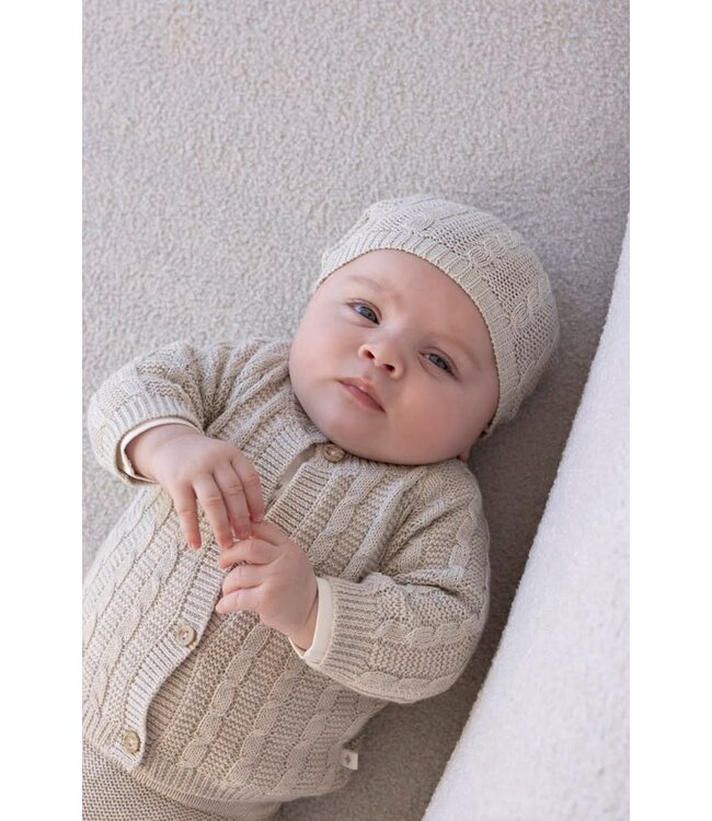 Feetje 53100710 Mutsje gebreid - The Knits Taupe melange