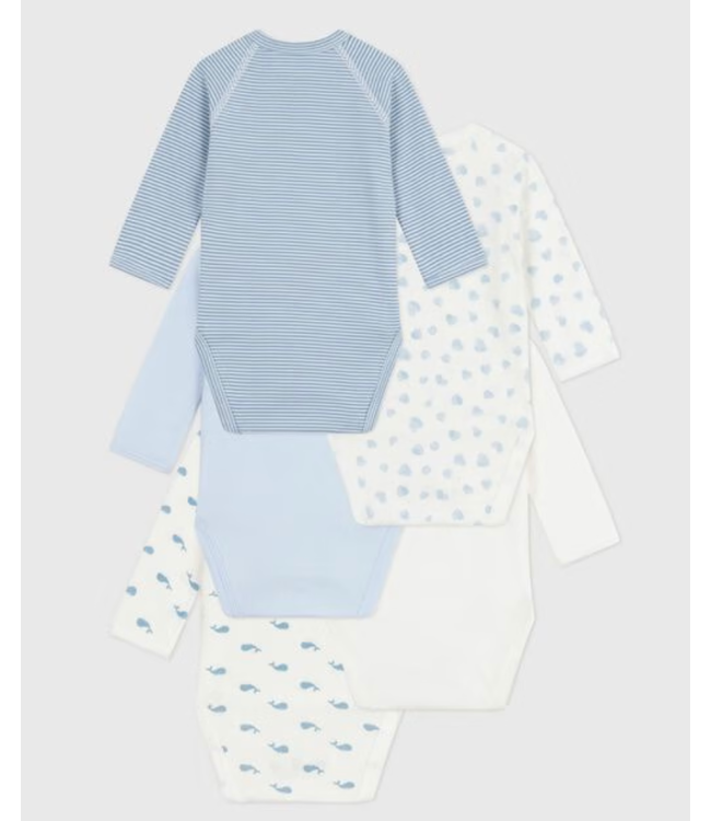 Petit Bateau Set 5 stuks babyrompertjes A0du9 lange mouw
