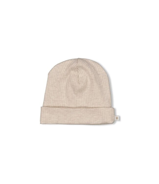 Feetje 53100678 Mutsje rib - Dear Autumn Taupe melange