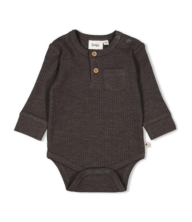 Feetje 50200249 Romper rib - Rawrsome Antraciet melange