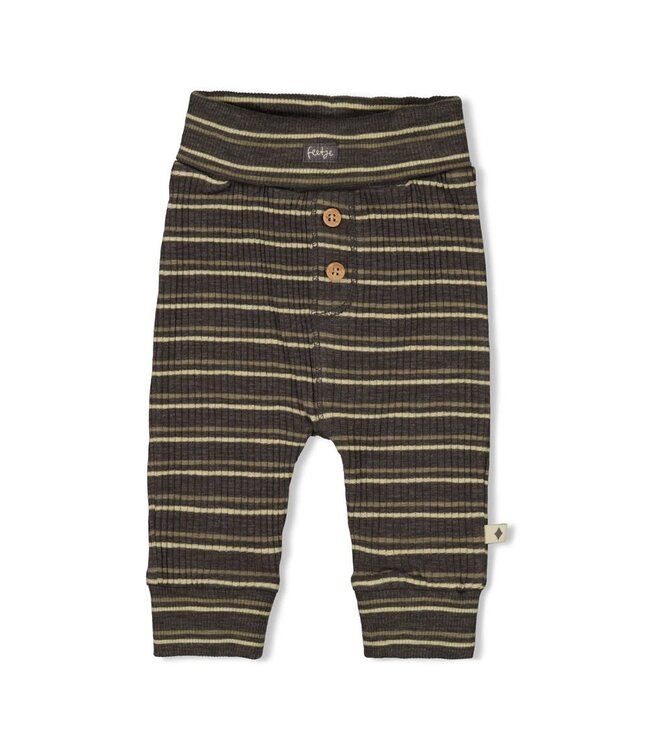 Feetje 52202409 Broek rib met streep - Rawrsome Antraciet melange