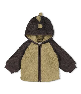 Feetje 51800354 Bouclé jasje met capuchon - Rawrsome Groen