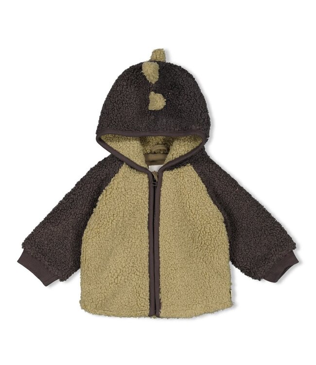 Feetje 51800354 Bouclé jasje met capuchon - Rawrsome Groen