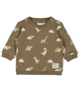 Feetje 51602614 Sweater AOP - Rawrsome Olijf