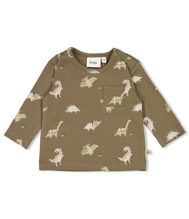 Feetje 51602618 Longsleeve AOP - Rawrsome Olijf