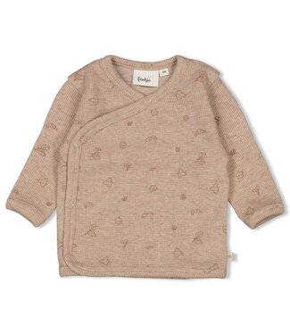 Feetje 51602657 Overslagshirt rib AOP - Fall Favorites Hazelnoot melange