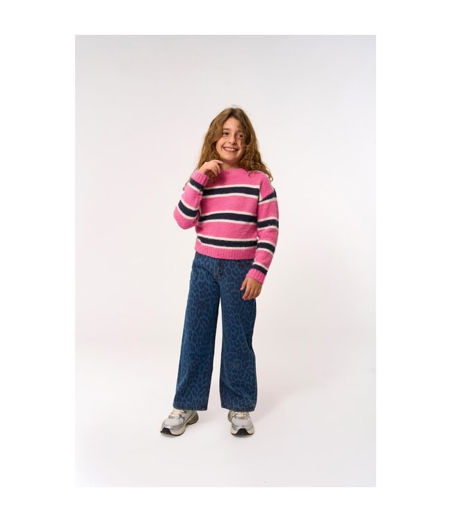 The New TN6438 TNPrima Wide Jeans Medium Blue Denim AOP