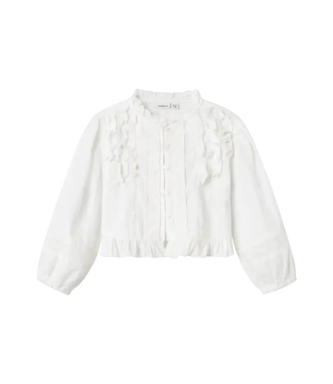 Name it mini NMFHELLIA LS SHIRT Bright White 13242281