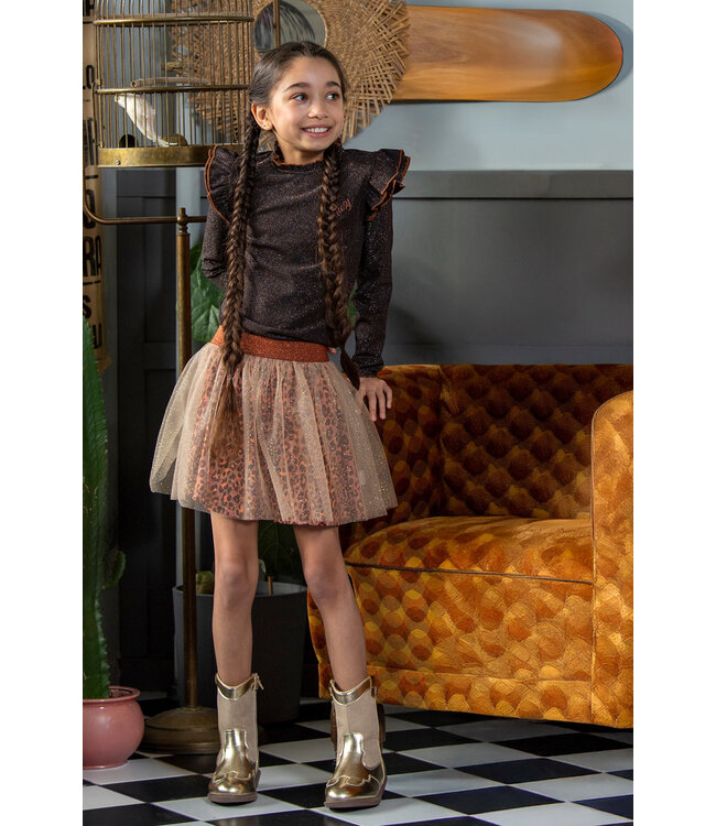 B.NOSY Y508-5713 Rory mesh skirt Leopard texas