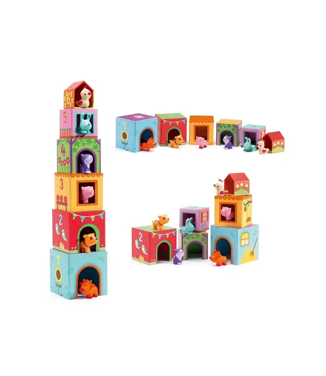 DJECO Topanifarm - babyblokken boerderij met dieren