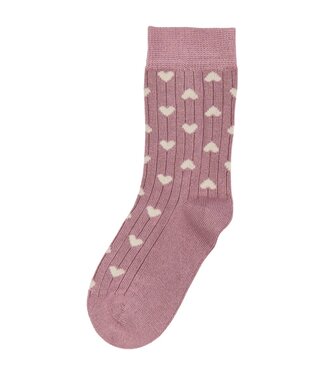 Sokken heart pale pink / off white