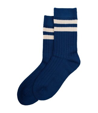Minipop Sokken Deep Cobalt/Off white