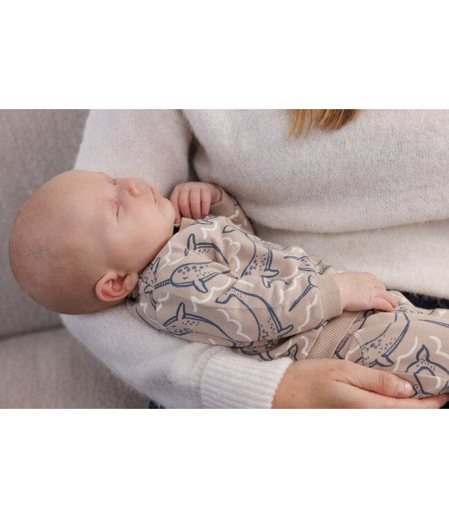 Feetje 51602590 Sweater AOP - Narwal Taupe