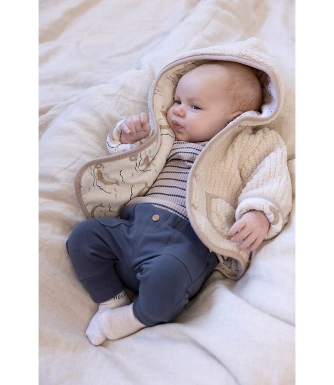 Feetje 51800351 Bouclé omkeerbaar jasje met capuchon - Narwal Offwhite