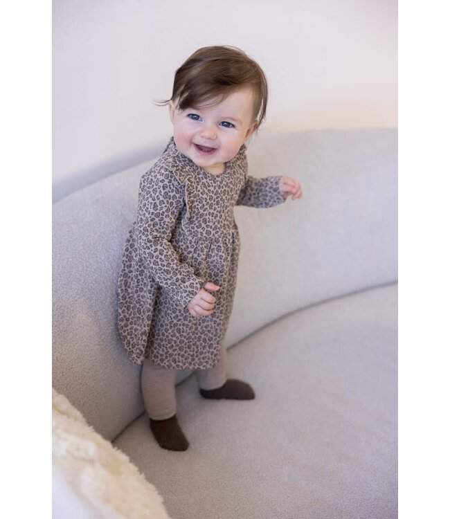 Feetje 51400569 Jurk AOP - Better Together Taupe melange