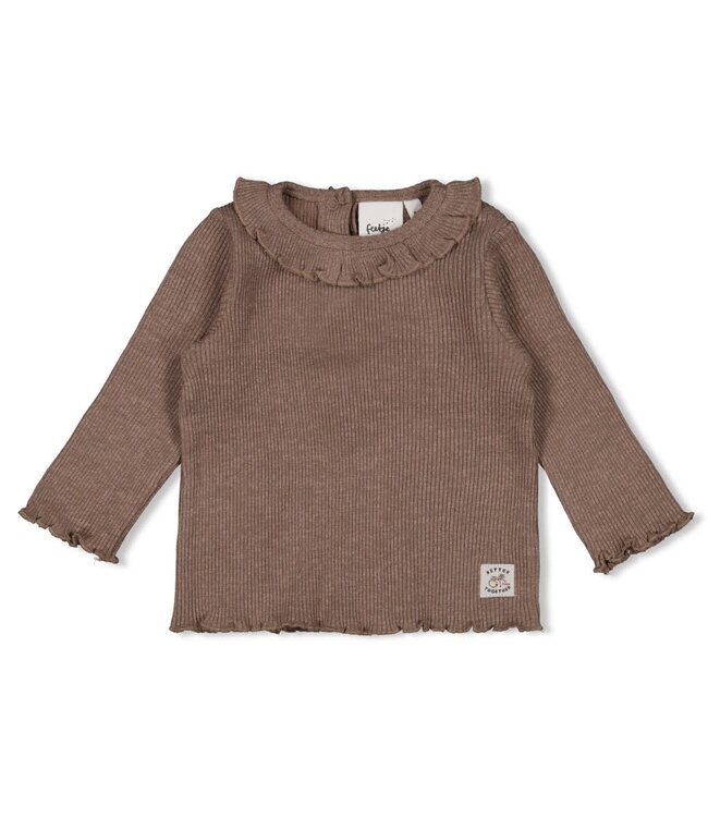 Feetje 51602662 Longsleeve rib - Better Together Bruin melange