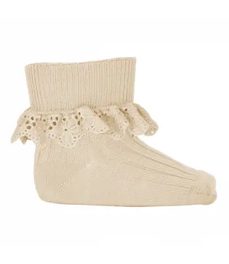 mp Denmark Lea socks with lace - Ecru