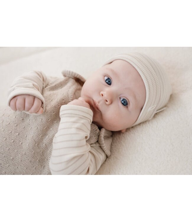 Little Dutch Little Goose CL252990 Muts Soft Beige Stripes