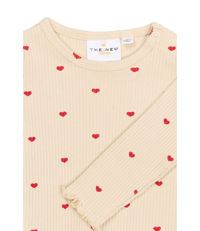 The New TNSTRhea rib longsleeve - Gardenia AOP