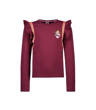 B.NOSY Top burgundy lange mouw