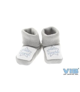VIB Slofjes Hello World - Lichtgrijs