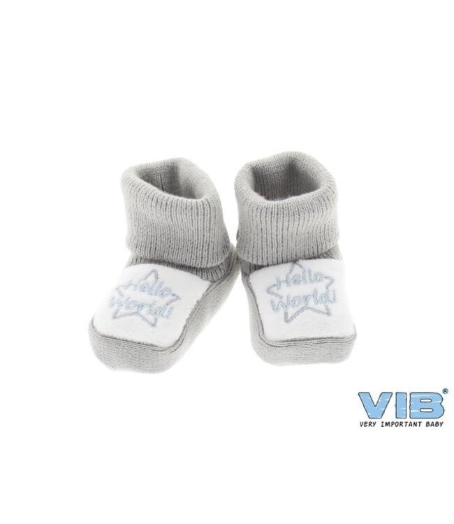 VIB Slofjes Hello World - Lichtgrijs