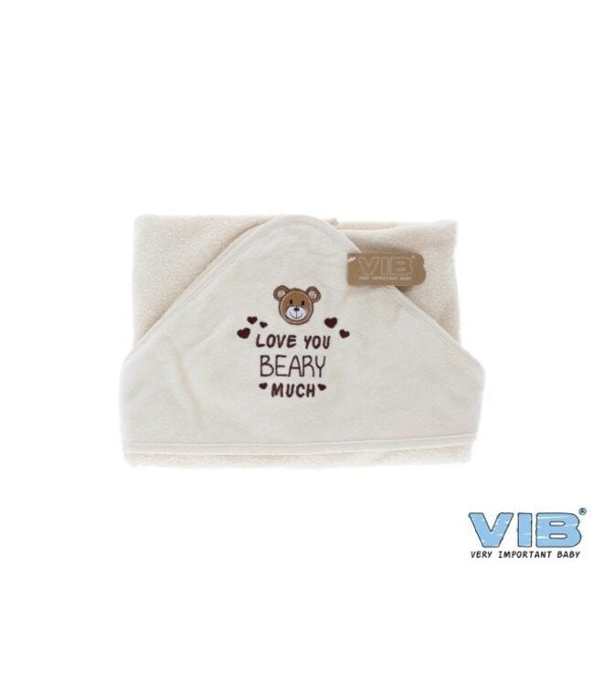VIB Badcape luxe velour - Love you Beary much