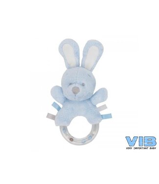 VIB Knuffel rammelaar met ring - Blauw