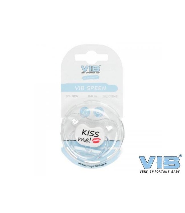 VIB Siliconen fopspeen 0-6 maanden - Kiss me!