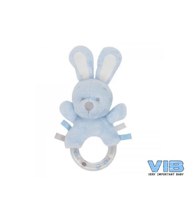 VIB Knuffel rammelaar met ring - Blauw