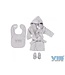 VIB Giftset badjas, slabbetje en slippetjes - Lichtgrijs