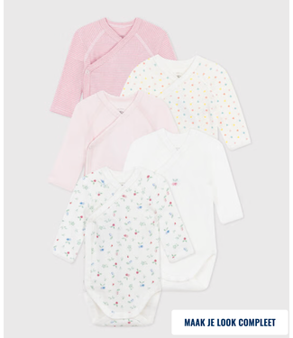 Petit Bateau Rompertjes Voor Baby-meisjes – 3-pack Korte Mouwen, 100% Katoen, Frans Kwaliteitsmerk