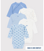 Petit Bateau Set 5 stuks babyrompertjes A0cba 99 420 lange mouw