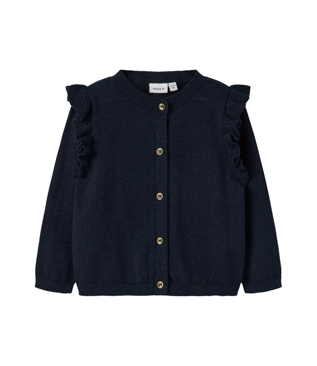 Name it mini 13233184 NMFABINNE LS KNIT CARD NOOS Dark Sapphire tone in tone lurex