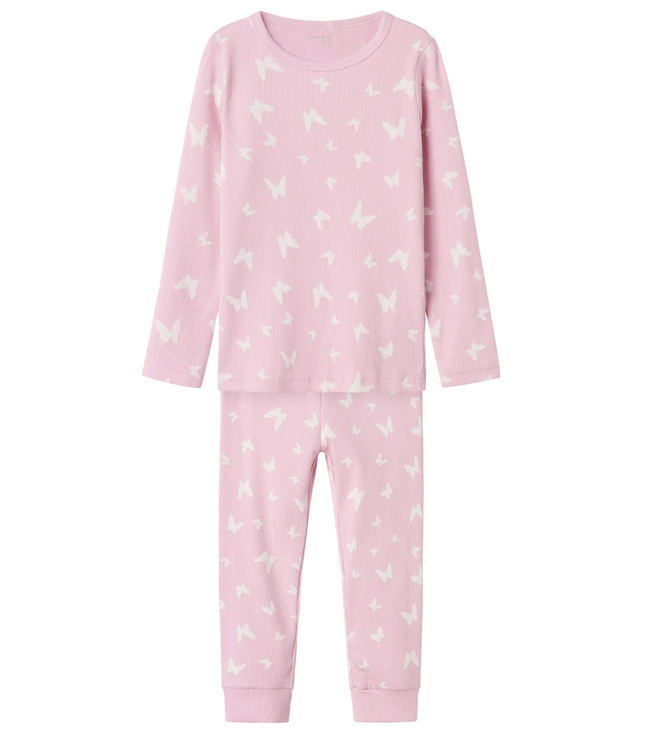 Name it mini NMFNIGHTSET PINK BUTTERFLY RIB NOOS 13232976 Pink Lavender